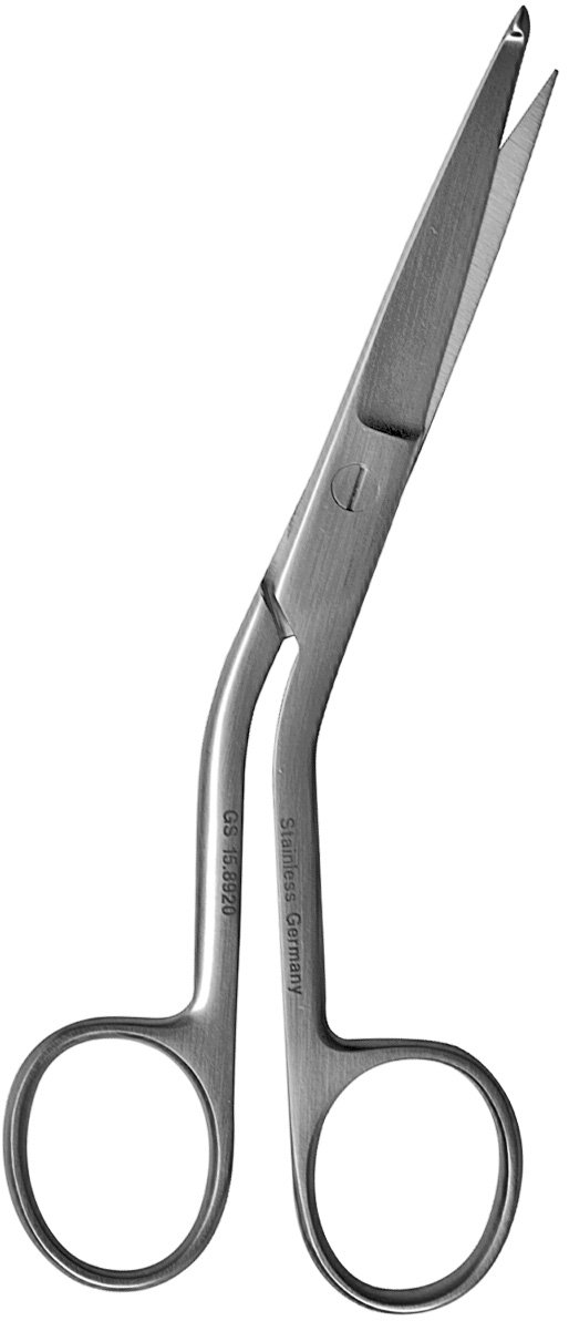 Hi-Level Bandage Scissors 5 1/2″ serrated angled
