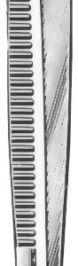 Gerald Tissue Forceps 7″ curved 1×2