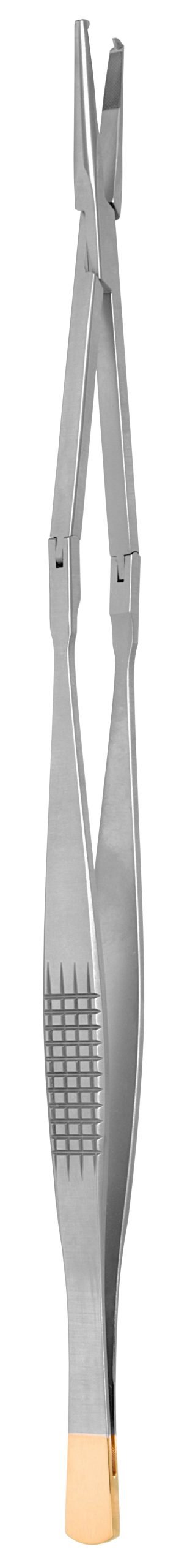 Bariatric Extra Long Suture Forceps double action 12″ with platform 1×2 teeth cross serrated, tungsten carbide