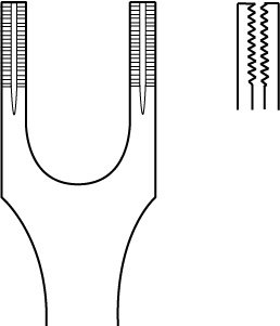 Muscle Biopsy Clamp 4 1/2″, double pronged fork with slide catch, 8mm jaw - Image 2