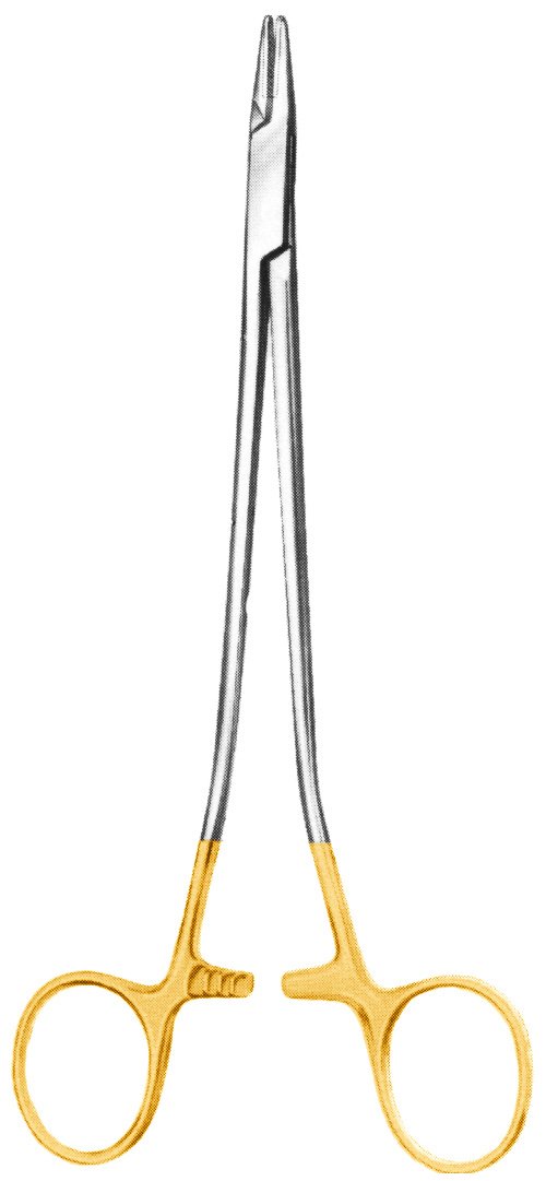 Sarot Needle Holder 10 1/2″ serrated, tungsten carbide
