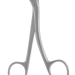 Richter-Heath Clip Applying/Removing Forceps 5 1/4″ curved, one serrated blade