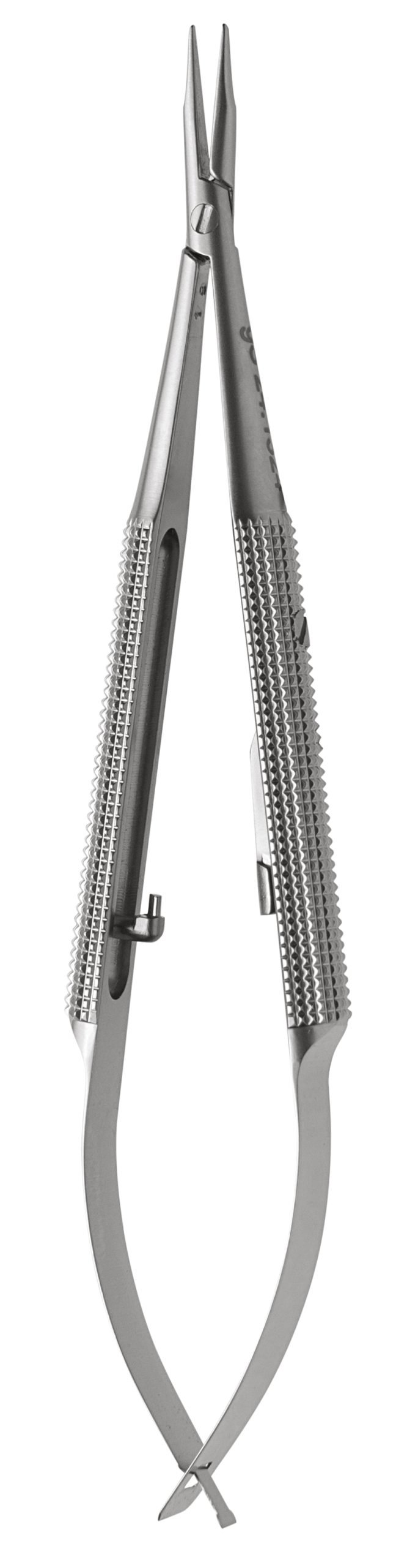 Barraquer-Troutman Needle Holder 4″ straight with lock, delicate smooth