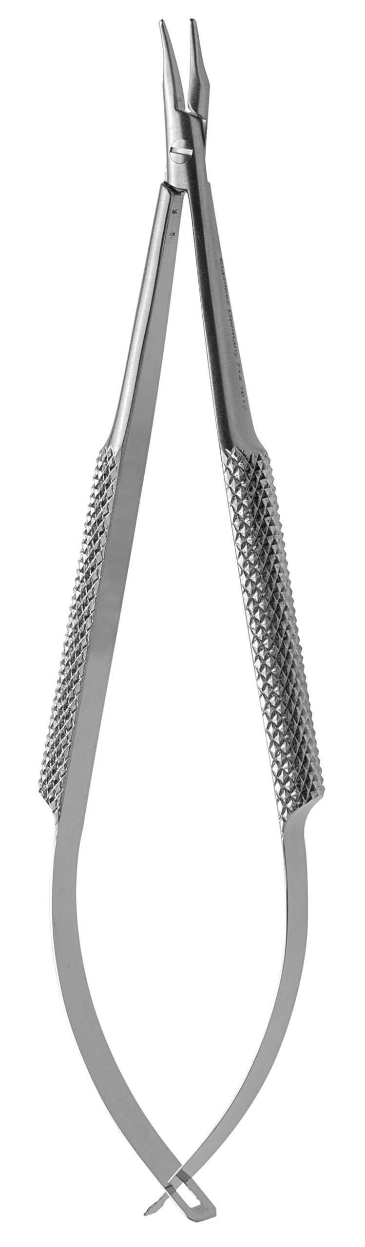 Barraquer Needle Holder 5 1/4″ curved without lock, smooth