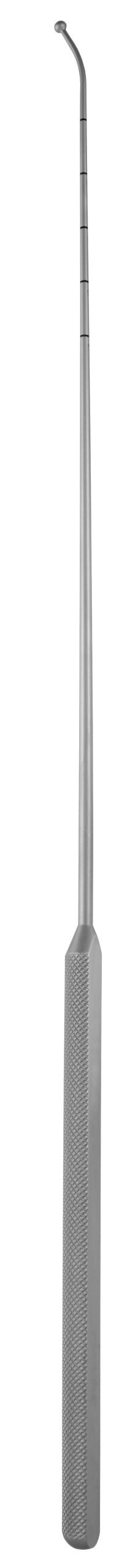 MKProbe, Ball 10 1/2″, ball outer diameter 2.3mm, curved, graduation lines, knurled handle