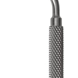 Yasargil Micro Rasp 7 1/2″ strong curve 3mm round backward cutting knurled bayonet handle