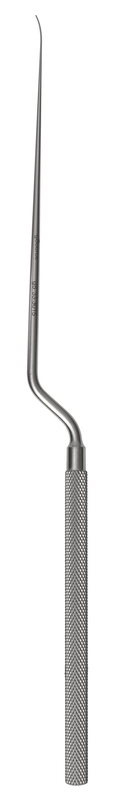 Caspar Micro Dissector 9″ curved up 1mm knurled bayonet handle