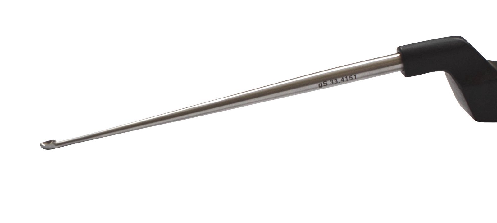 Micro Discectomy Cervical Curette 9 1/2″, forward straight, #0, offset black aluminum handle - Image 3