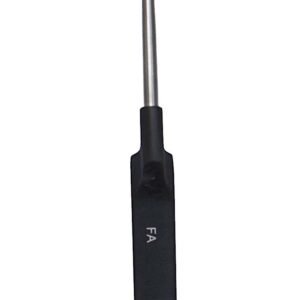 Micro Discectomy Cervical Curette 9 1/2″, forward angled, #00, offset black aluminum handle