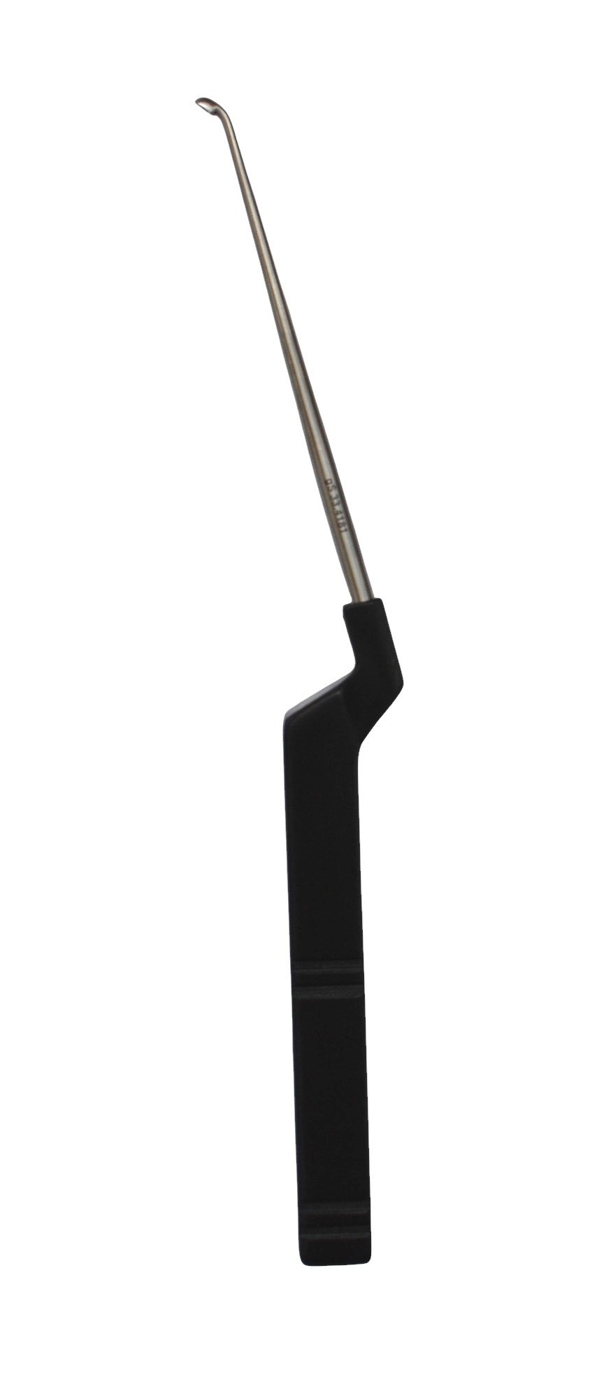 Micro Discectomy Cervical Curette 9 1/2″, backward angled, #0, offset black aluminum handle - Image 4