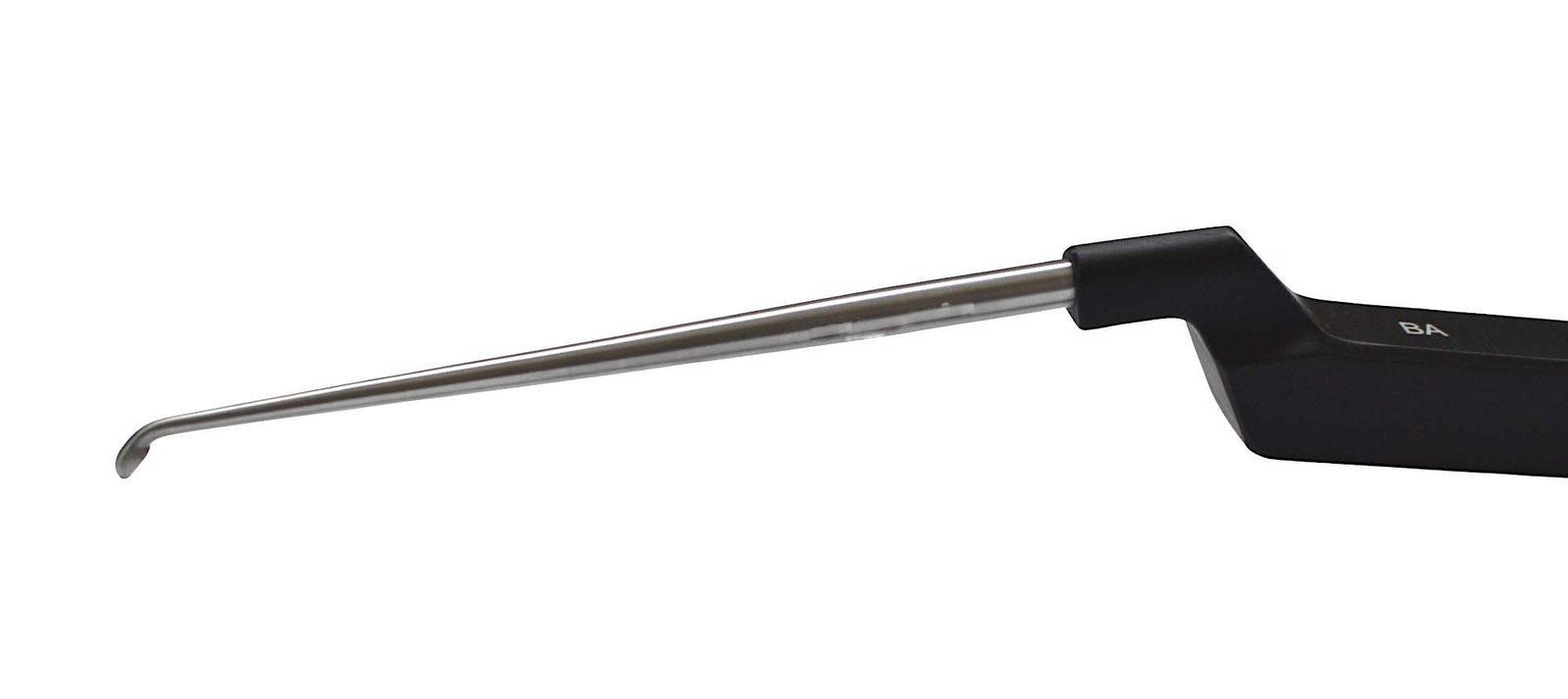 Micro Discectomy Cervical Curette 9 1/2″, backward angled, #00, offset black aluminum handle - Image 3