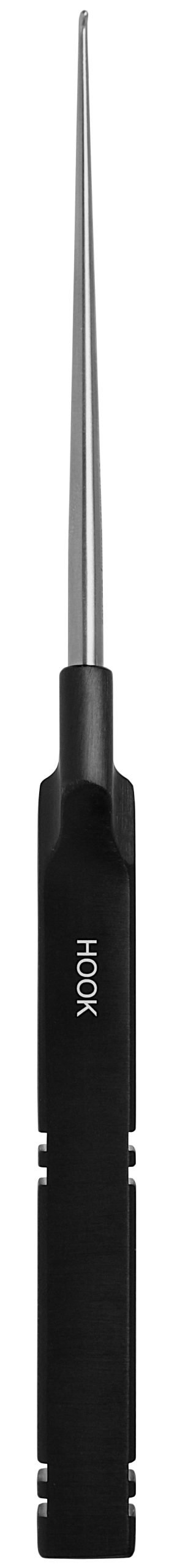 Micro Discectomy Lumbar Nerve Hook 9 1/2″, 1.3mm, offset black aluminum handle