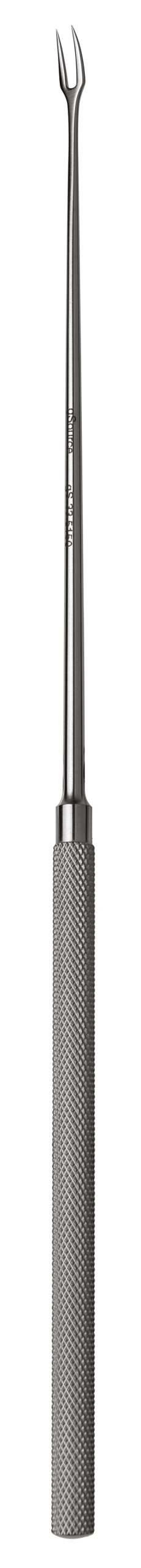 Okonek-Yasargil Tumor Fork 9 1/2″ 2 prongs sharp 8mm knurled handle