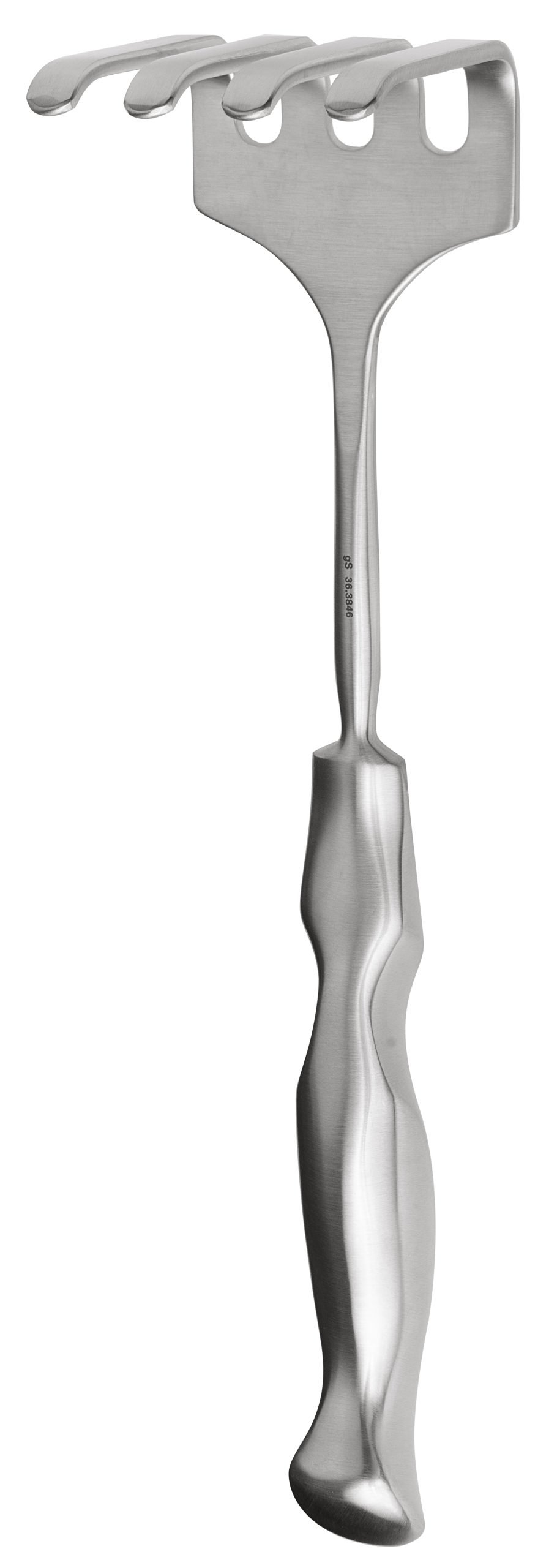 Deep Rake Retractor 11″ 4 prongs blunt 2 1/2″