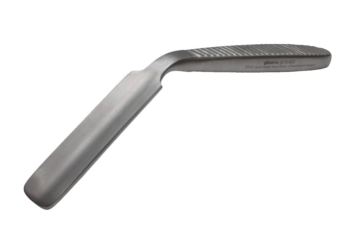 Blade Retractor 7 1/2″ x 23mm, angled, concave blade, straight tip