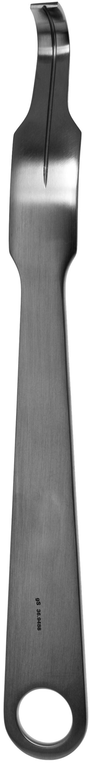 Hohmann Retractor 9 1/2″ x 24mm straight end grooved 1 hole