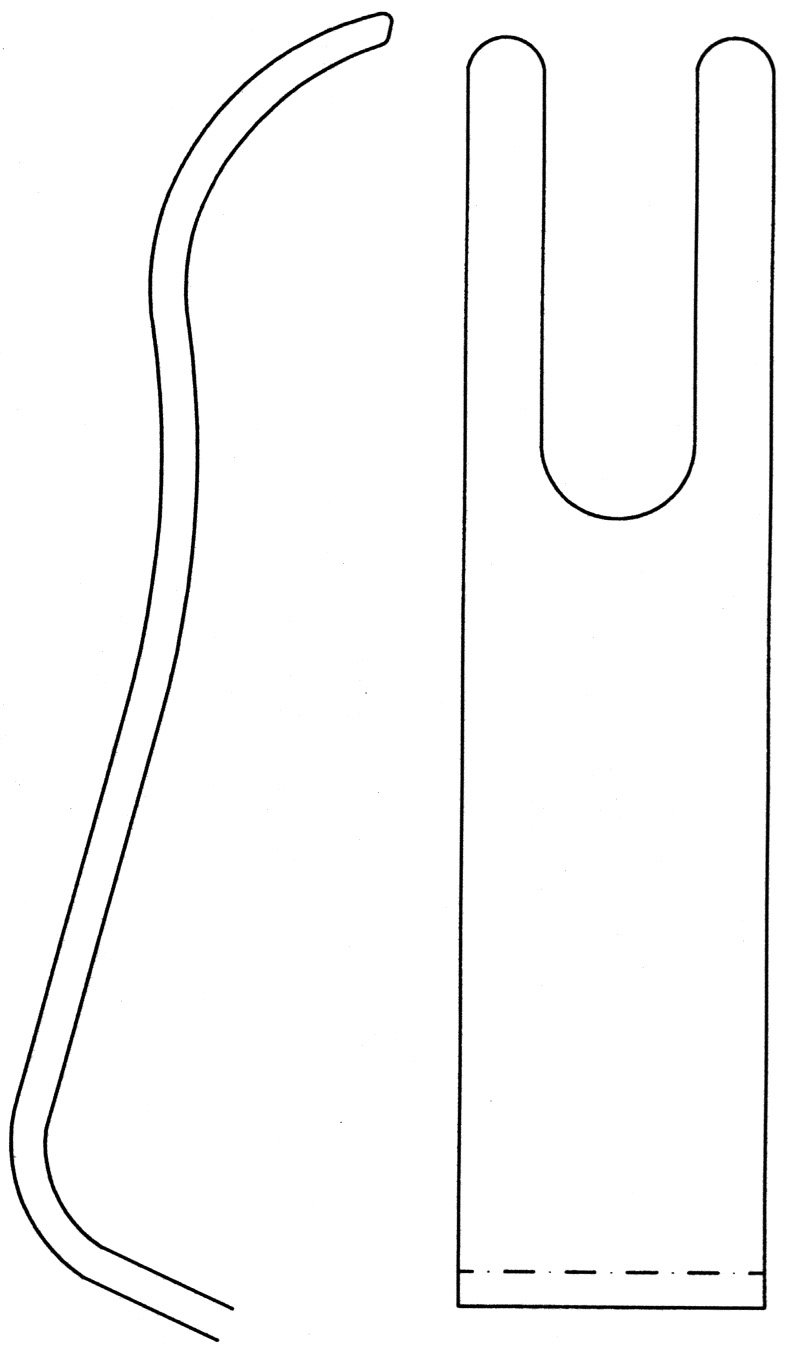 Bristow Bankart Humeral Retractor 7″ 2 prongs blunt, hollow handle - Image 2
