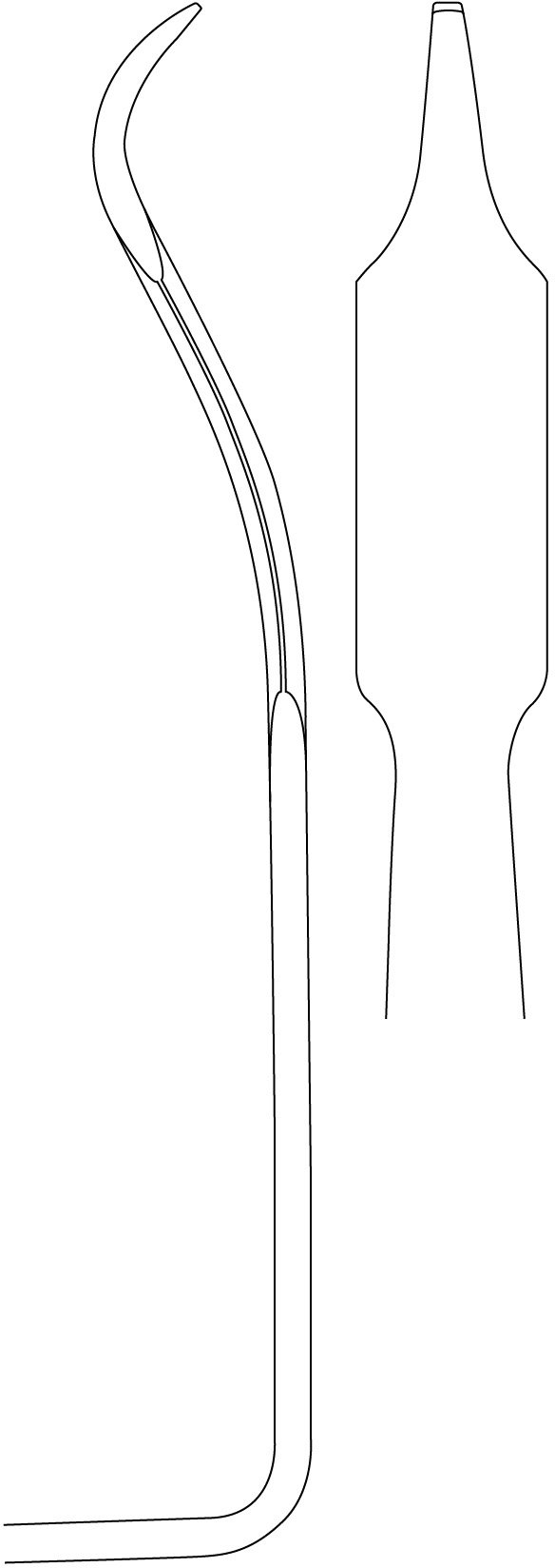 Ranawat Knee Retractor 9 1/2″,17x34mm, 90 degree, blunt, 2 holes, 35 degree bent handle end - Image 2