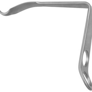 Ranawat Knee Retractor 9 1/2″,17x34mm, 90 degree, blunt, 2 holes, 35 degree bent handle end