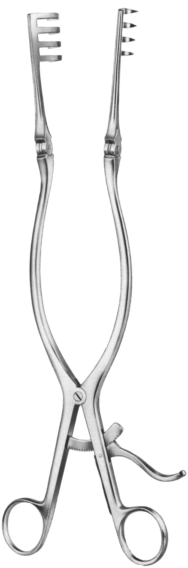 Beckman Retractor 12 1/2″ blunt 4×4 prongs 5/8″ x 1 1/8″