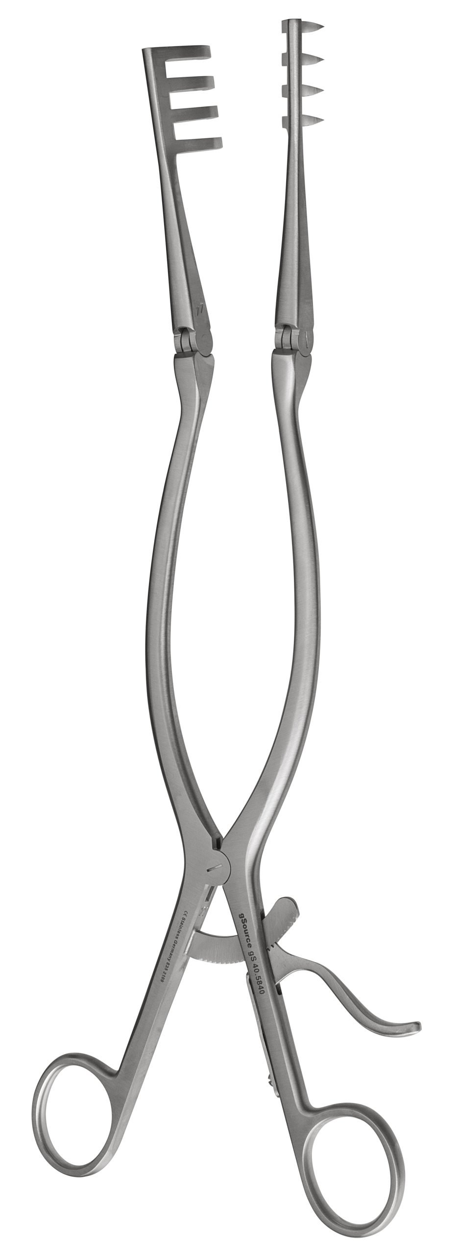 Beckman Retractor 12 1/2″ sharp 4×4 prongs 5/8″ x 1 1/8″