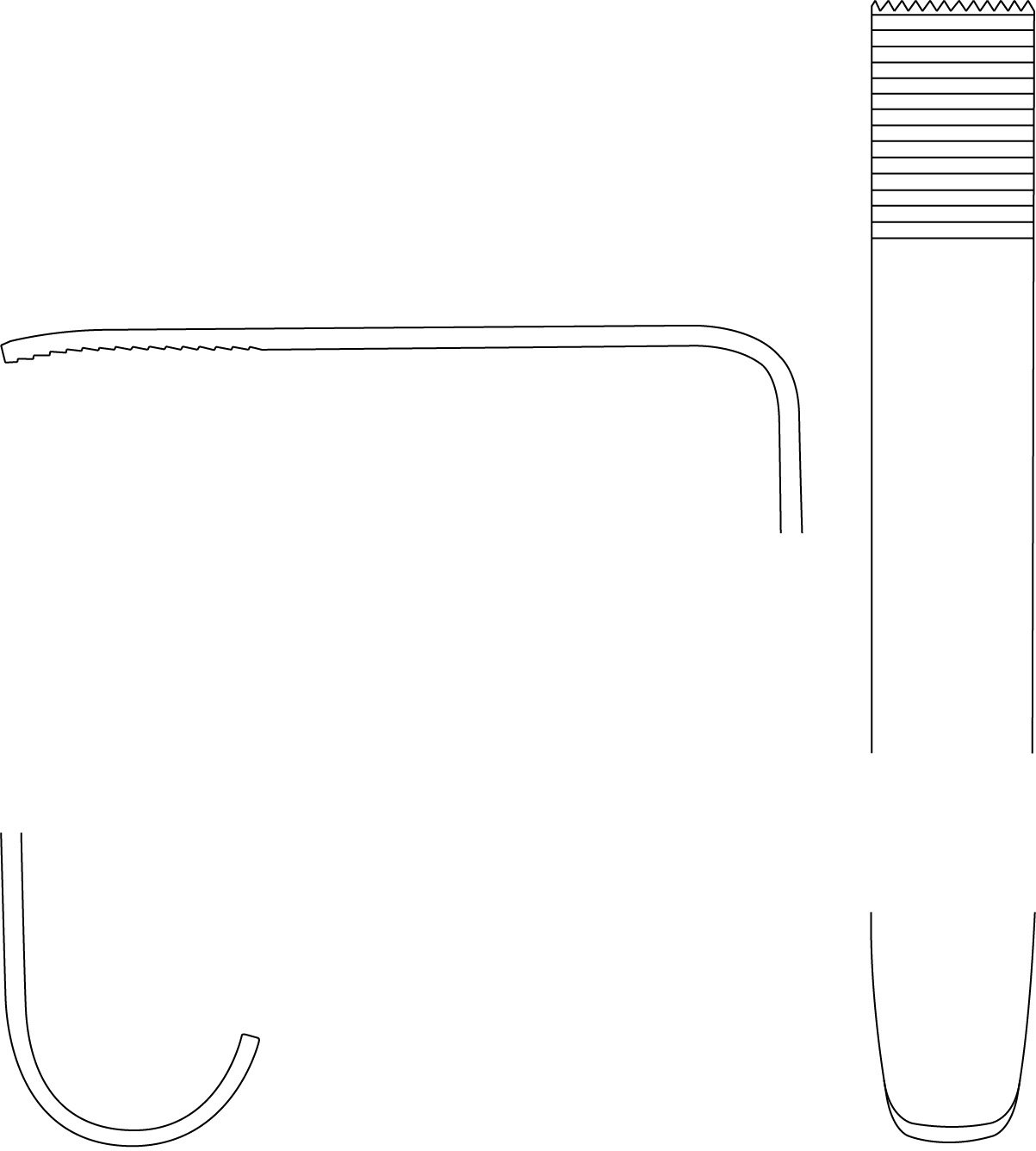 Henly Retractor 5″ center blade only, 76x16mm extra large, with teeth, serrated - Image 2