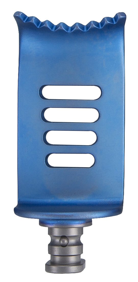 CCR Blade, 8 teeth lateral, 24x45mm depth, fenestrated, titanium, blue (radiolucent)