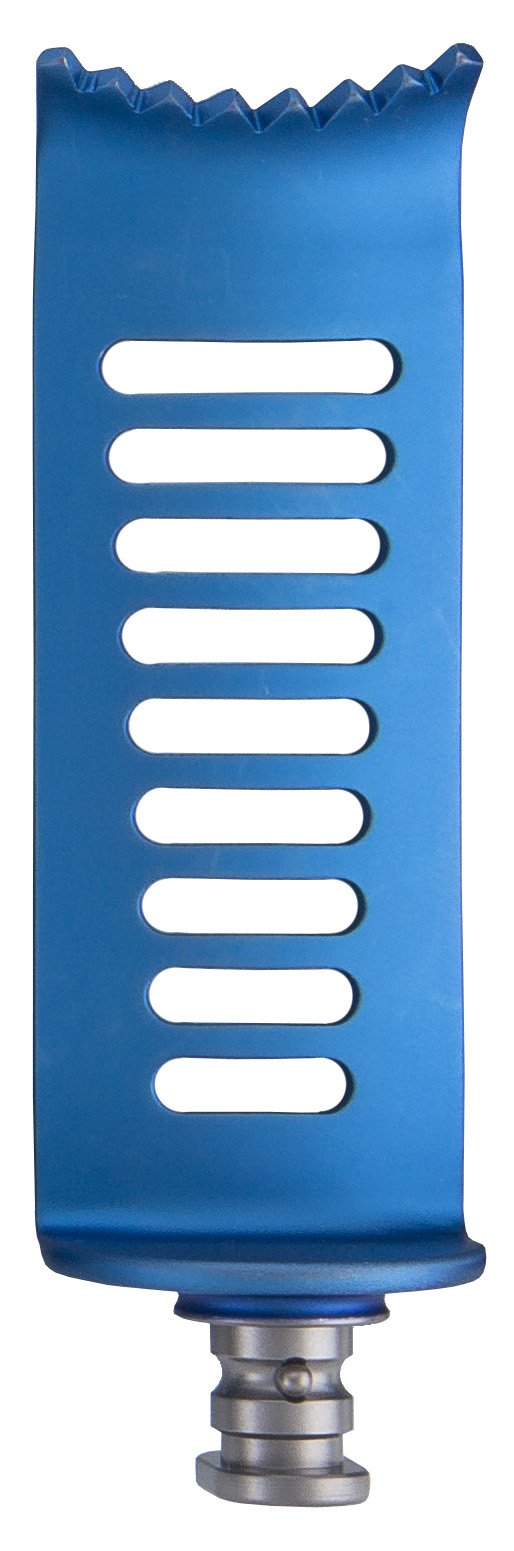 CCR Blade, 8 teeth lateral, 24x70mm depth, fenestrated, titanium, blue (radiolucent)