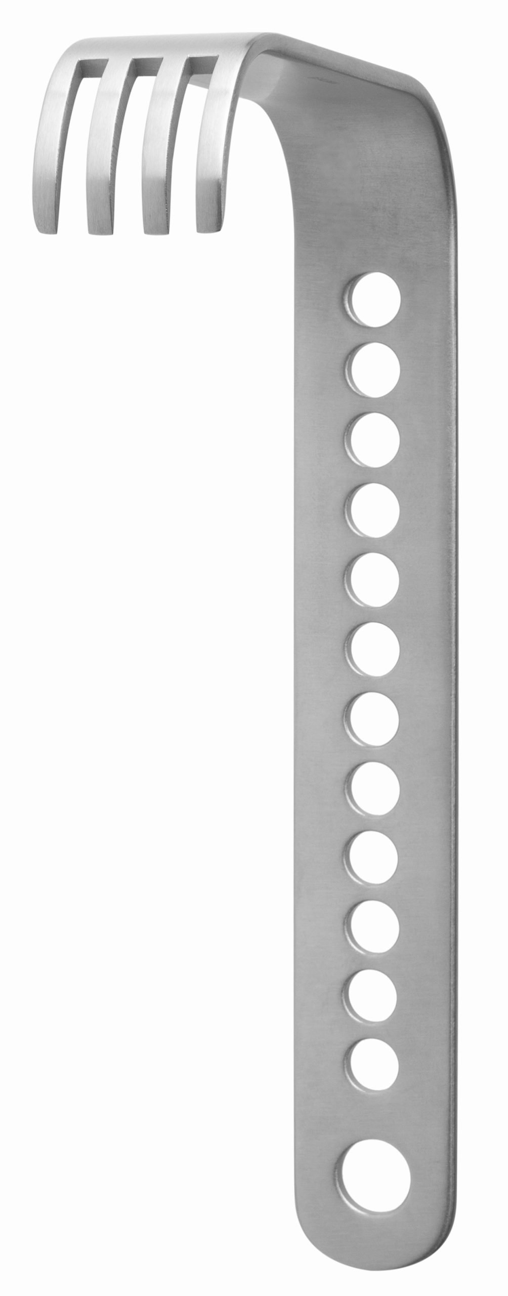 Hip Retractor blade, standard, curved flat, 1″ x 5″, 6″ handle