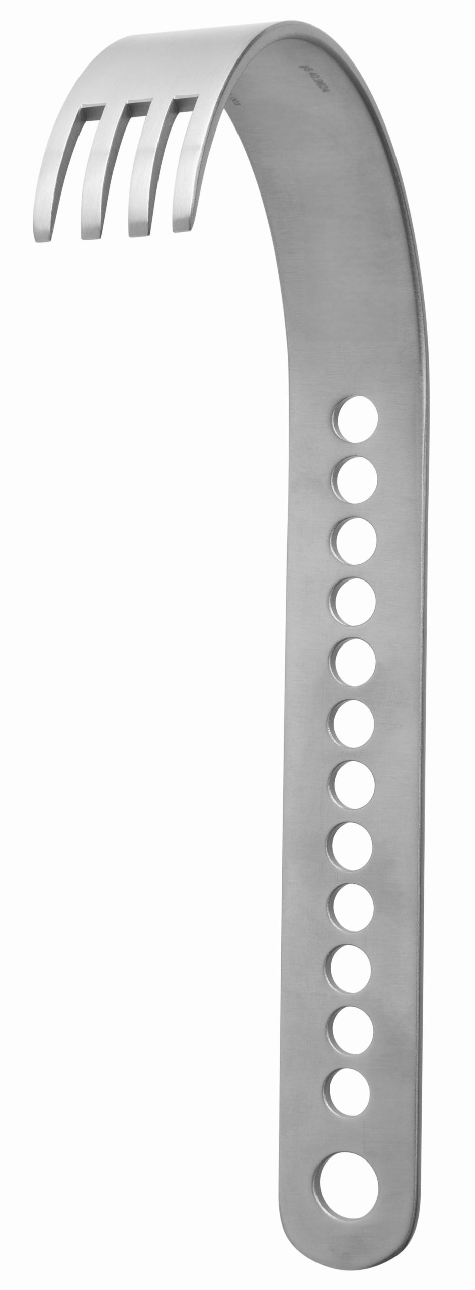 Hip Retractor blade, extra large standard, curved round, 1″ x 4″, 6″ handle