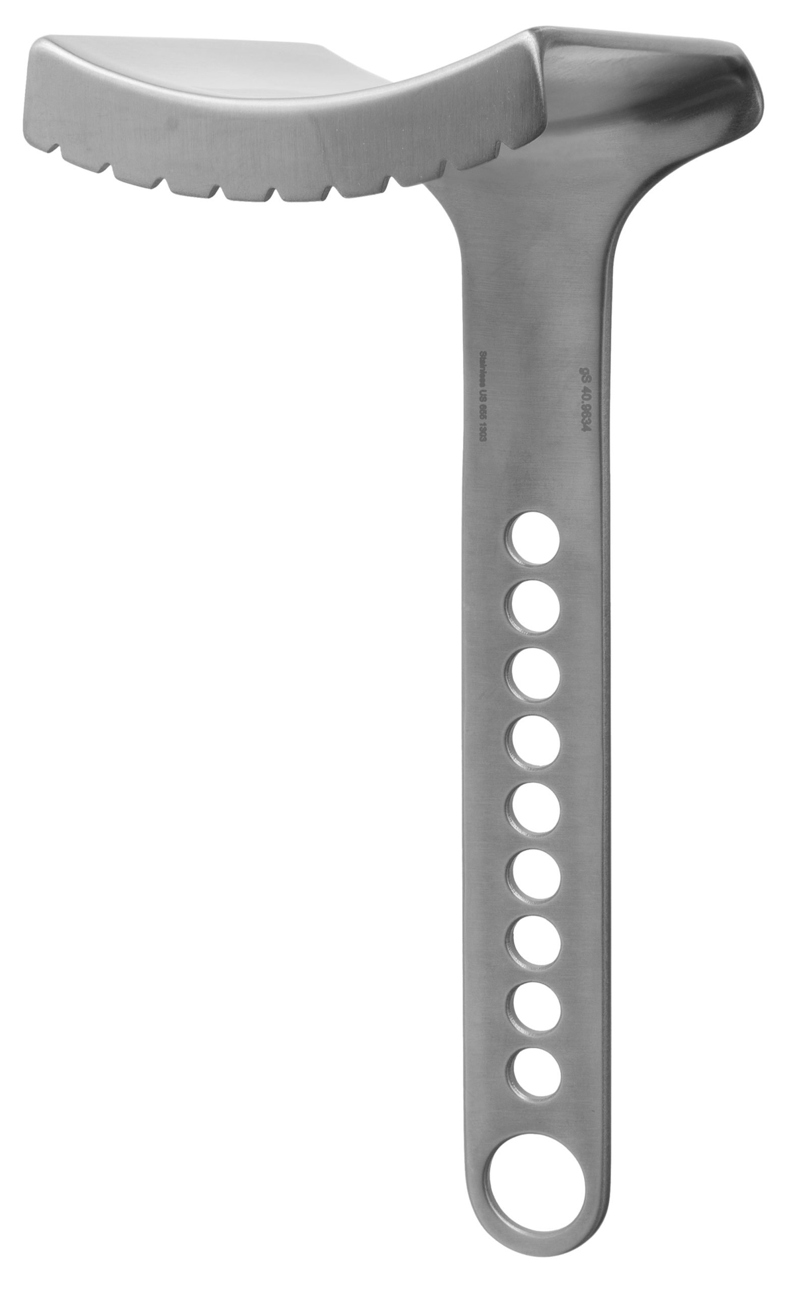 Hip Retractor blade, extra wide, curved concave 2 3/4″ x 4 1/4″, 6″ handle