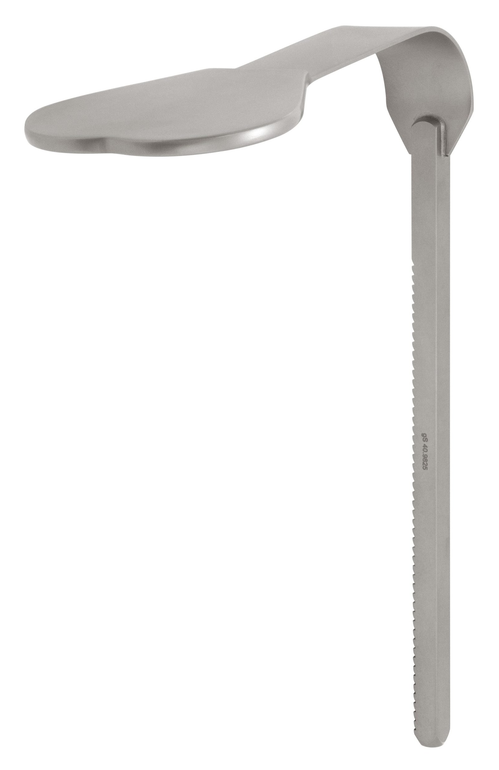 Ring Retractor blade, Harrington, curved flat, 2 1/2″ x 5 1/2″