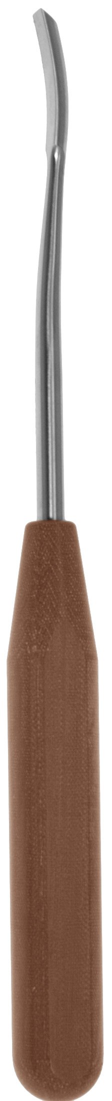 Periosteal Elevator 7 1/4″ curved 6mm straight sharp edge, phenolic handle