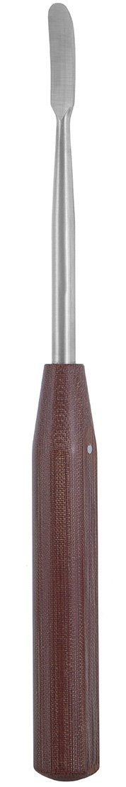 Periosteal Elevator 7 1/4″ curved 6mm curved sharp edge, phenolic handle