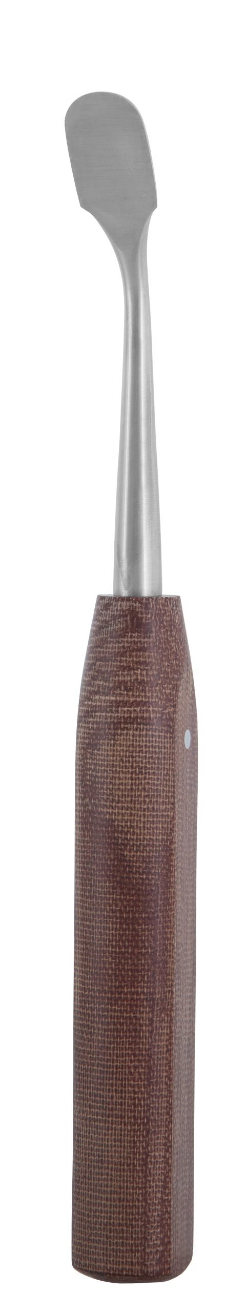 Periosteal Elevator 7 1/4″ angled 14mm curved sharp edge, phenolic handle