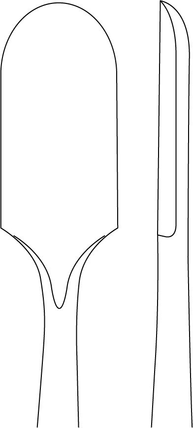 Periosteal Elevator 7 1/4″ straight 20mm curved sharp edge, phenolic handle - Image 2