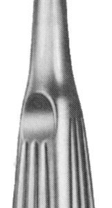 Brun Curette 6 1/4″ hollow handle straight round #5