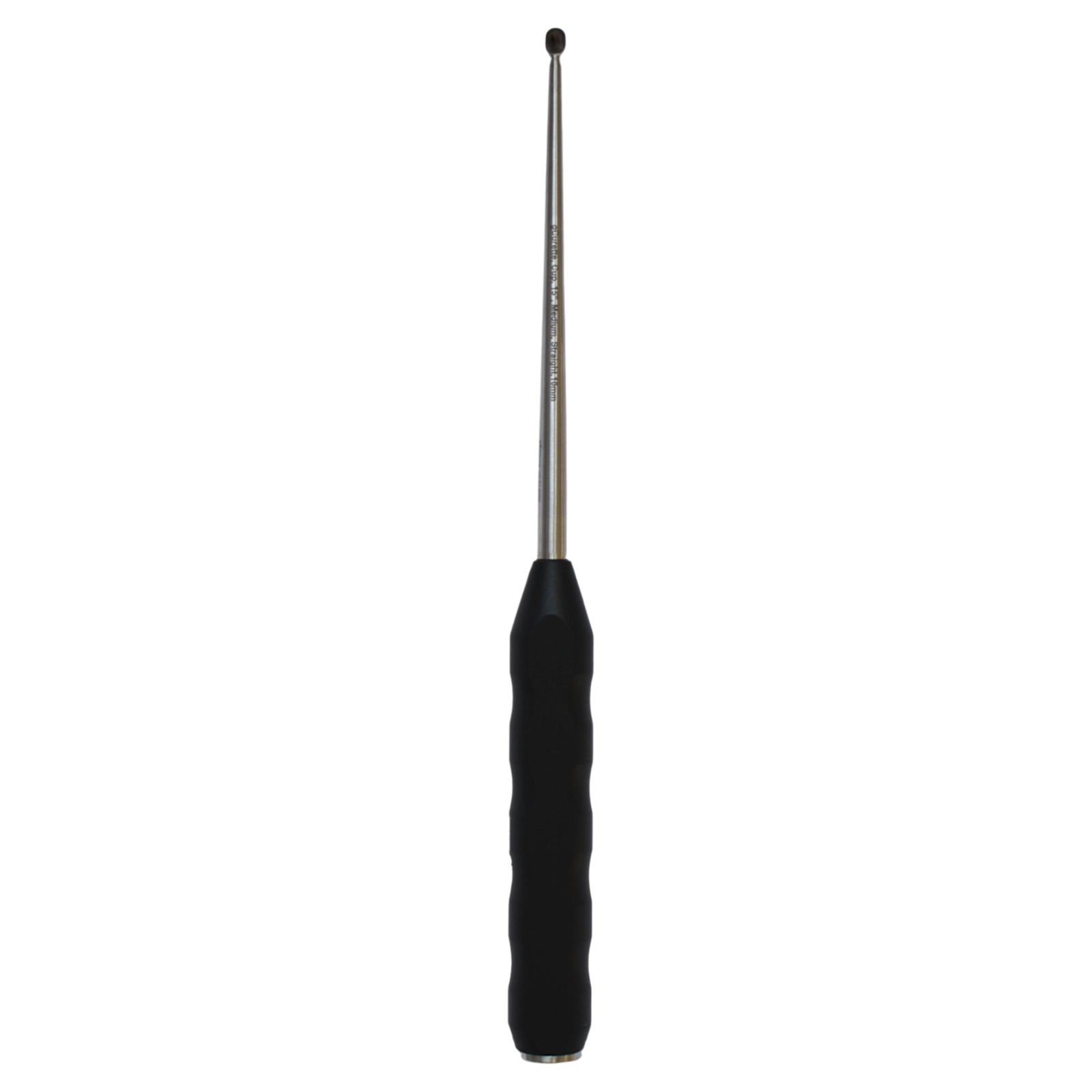 MKCurette, Cup, 15″, Medium, Straight, 10mm, with Silicone Handle, Black, Threaded