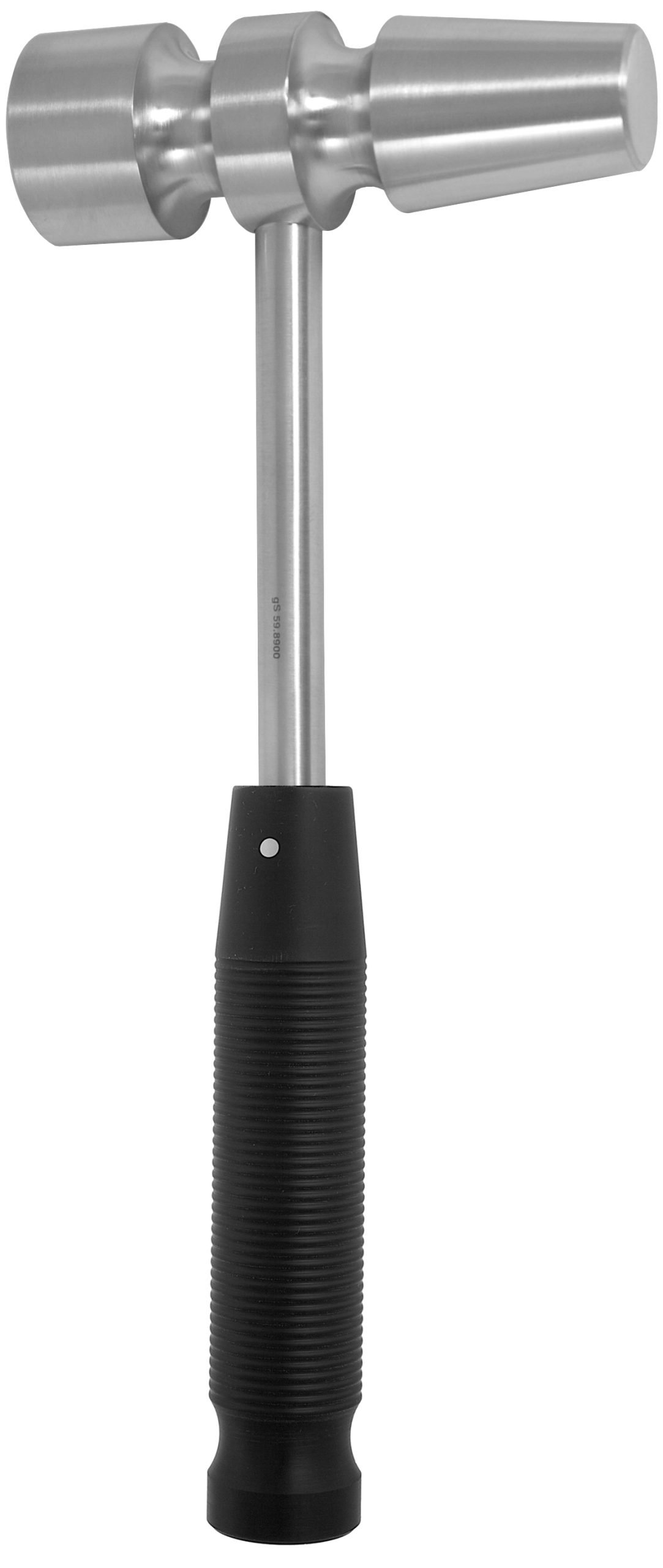 He-Man Mallet 11″, 2 lbs [906g], head stainless steel diameter 38/33/24mm, grooved black plastic handle