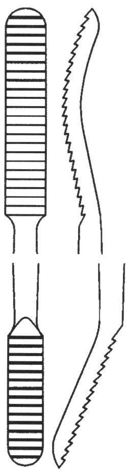 Bone File #45 double ended 7 1/4″ 5mm/6mm curved up/angled up - Image 2