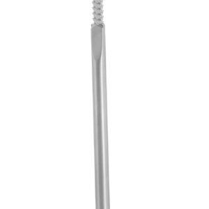 MKRasp, Femoral Canal Finder 11″, curved underside rasp, topside smooth, t-handle