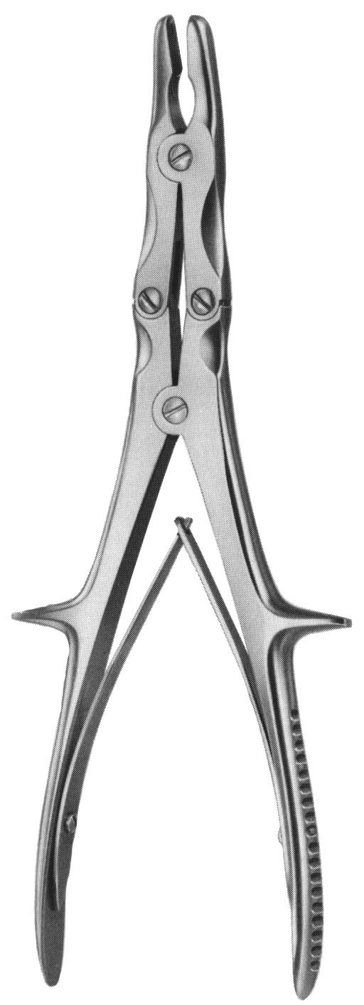 Stille Ruskin Rongeur 9 1/2″ curved 8mm, double action