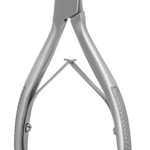 MKNail Nipper, Somdahl 5 1/2″, angled, concave, leaf spring, locking clip, knurled handle