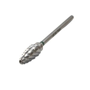 Bur, Carbide 2″, diameter 6.0mm pear, cross-cut, coarse, maximum rpm 15,000, stainless steel shank