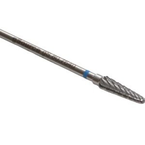 Bur, Carbide 2″, diameter 4.0mm cone with round top, cross-cut, standard, maximum rpm 20,000, stainless steel shank