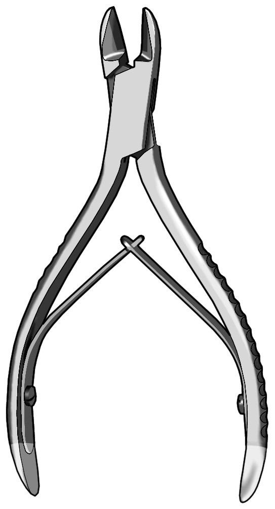 Wire Cutter 5″ with spring, tungsten carbide, maximum capacity 0.7mm [.028″]