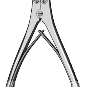 Wire Cutter double action 7″, angled, tungsten carbide, maximum capacity 1.6mm [.062″]