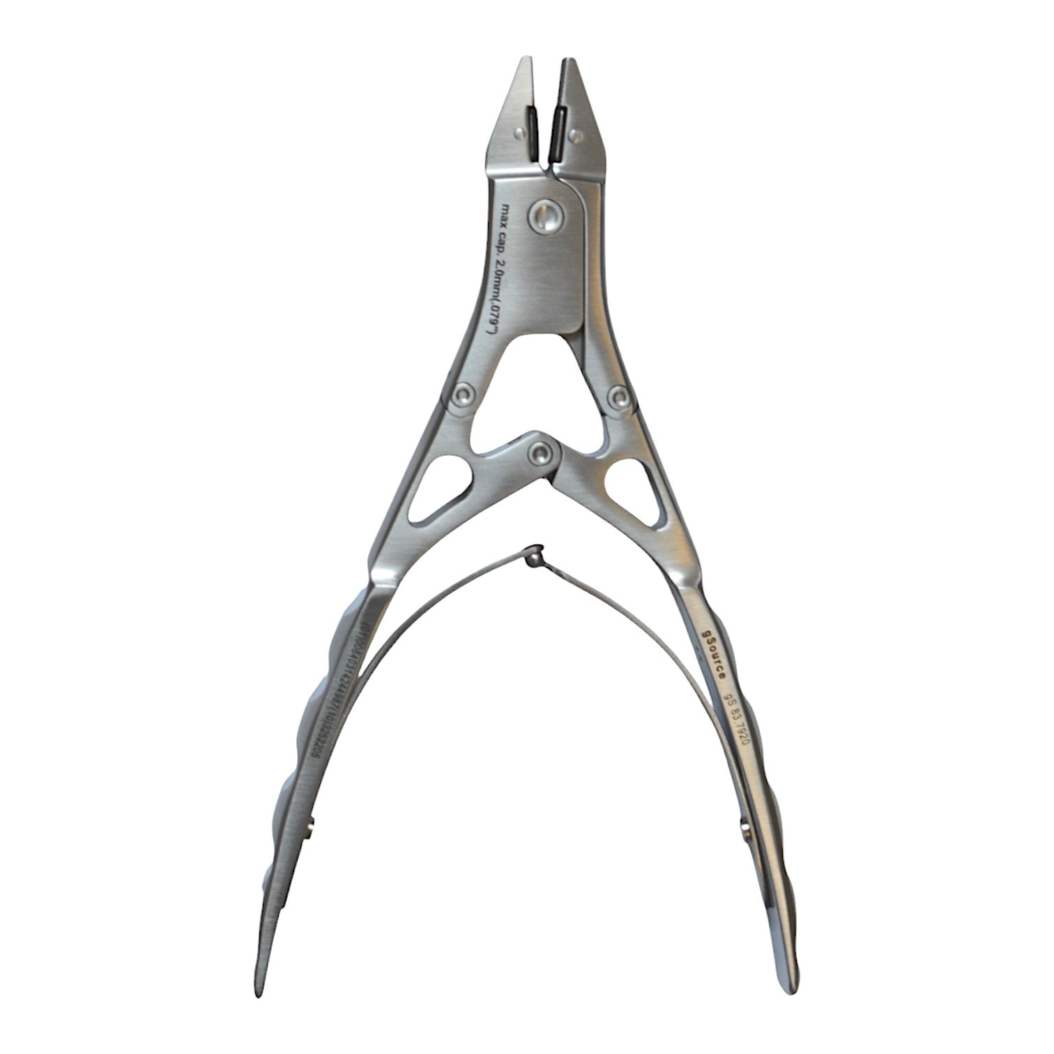 Hercules Cutter/Holding Forceps double action 7″, TiN tungsten carbide jaws, serrated, silicone inserts, maximum capacity 2.0mm [.079″]