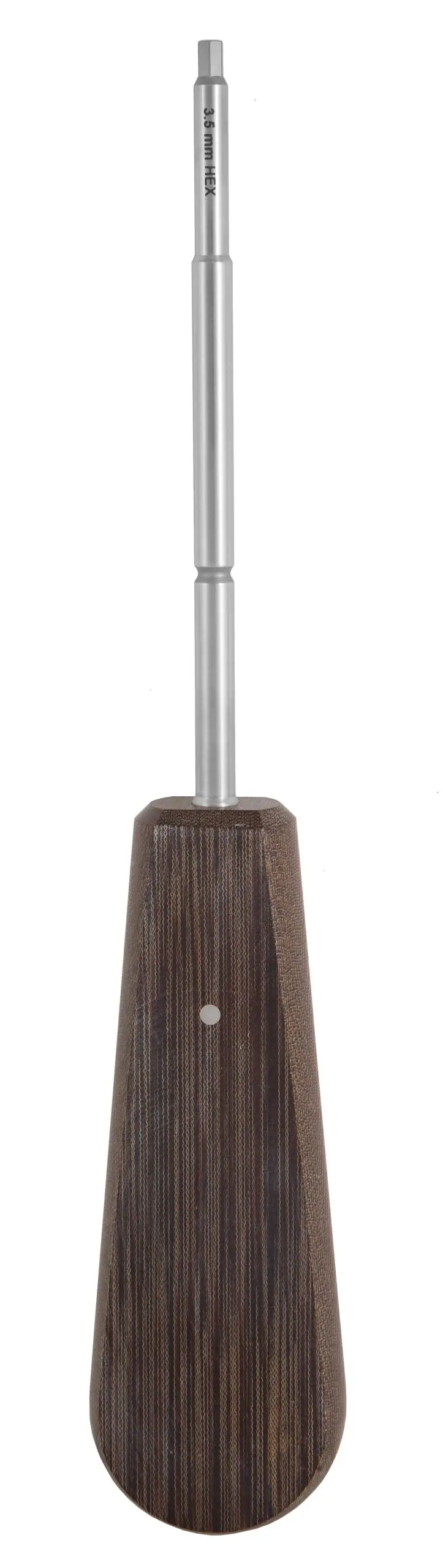 Screwdriver 8 3/4″ hexagonal 3.5mm with notch, maximum inside diameter 1.75mm cannulation, phenolic handle