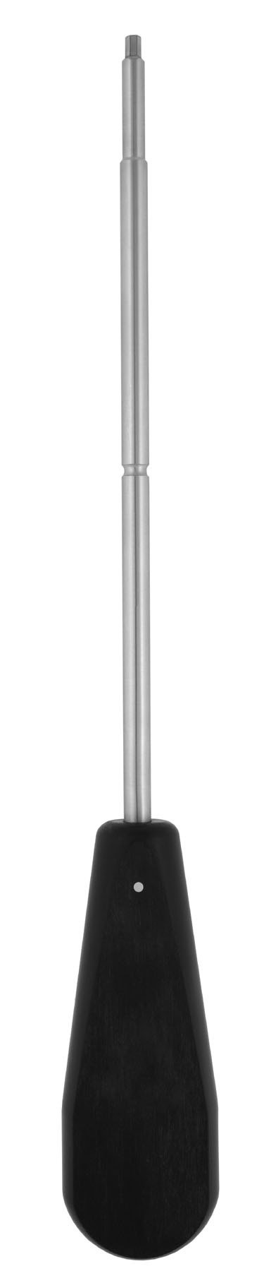 Screwdriver 12″ hexagonal 3.5mm with notch, plastic handle, black